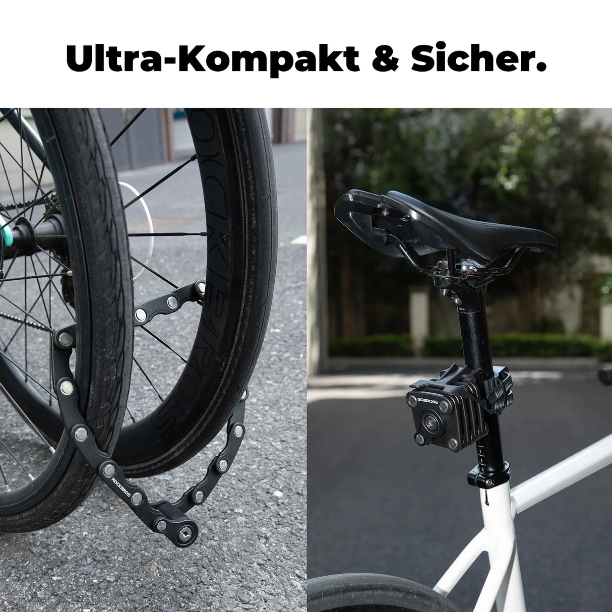 ROCKBROS Fahrradschloss Faltschloss 70 cm Lang Schwarz