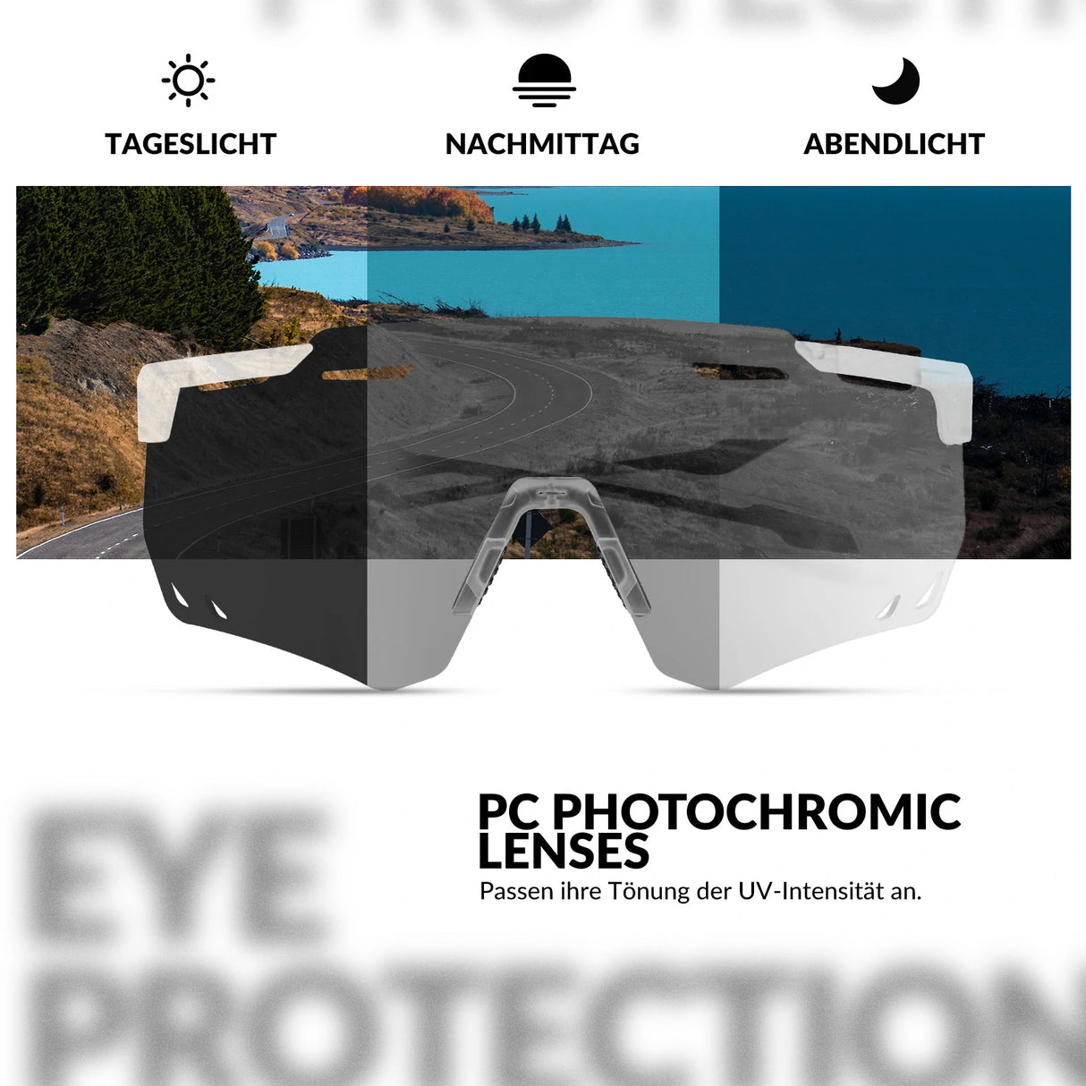ROCKBROS Ultraleicht Fahrradbrille Selbsttönende Sonnenbrille mit UV400-Schutz - ROCKBROS-EU
