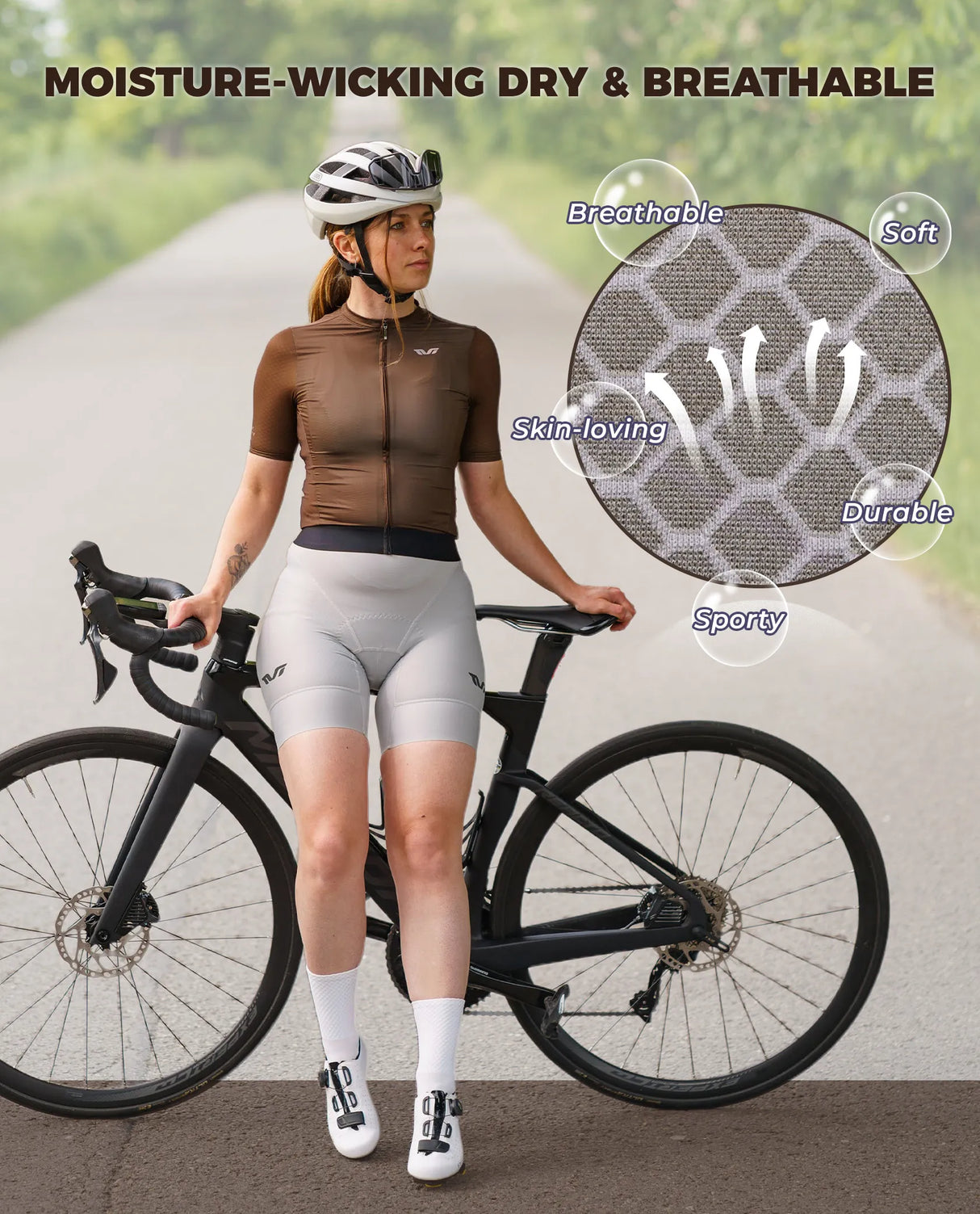 Maillot de cyclisme féminin TVI - Digital Dune pour VTT et vélo de route