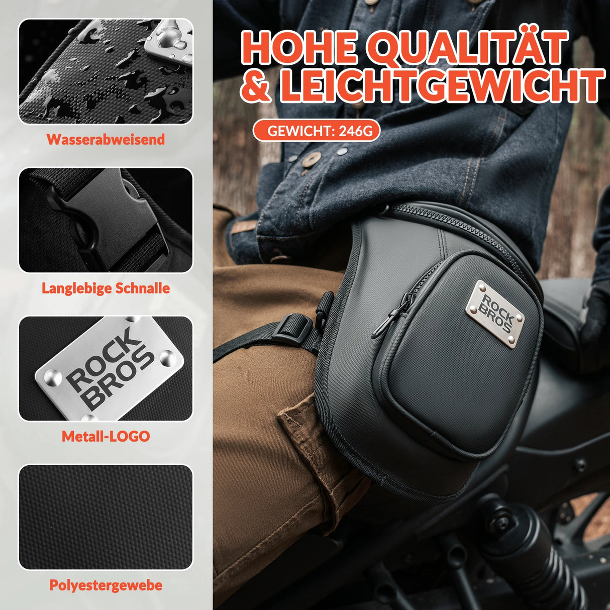 Motorrad‑Beintasche / Hüfttasche – Wasserdicht & ergonomisch