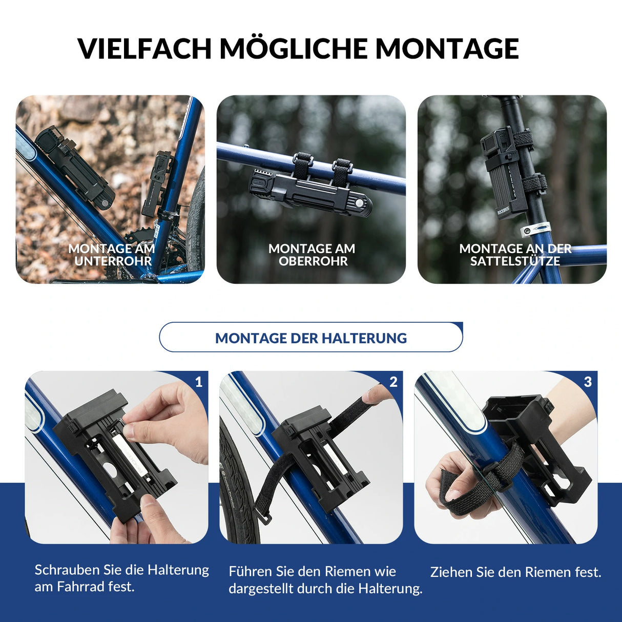 Faltschloss Fahrrad – 65 cm mit Halterung