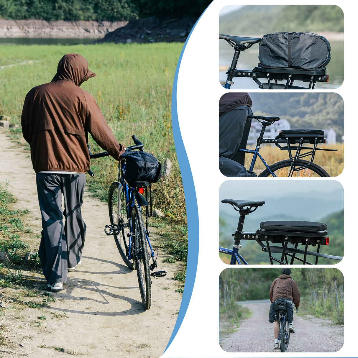 Fahrradtasche Erweiterbar – Bis 5 L, mit Schwamm als Fahrradsattel