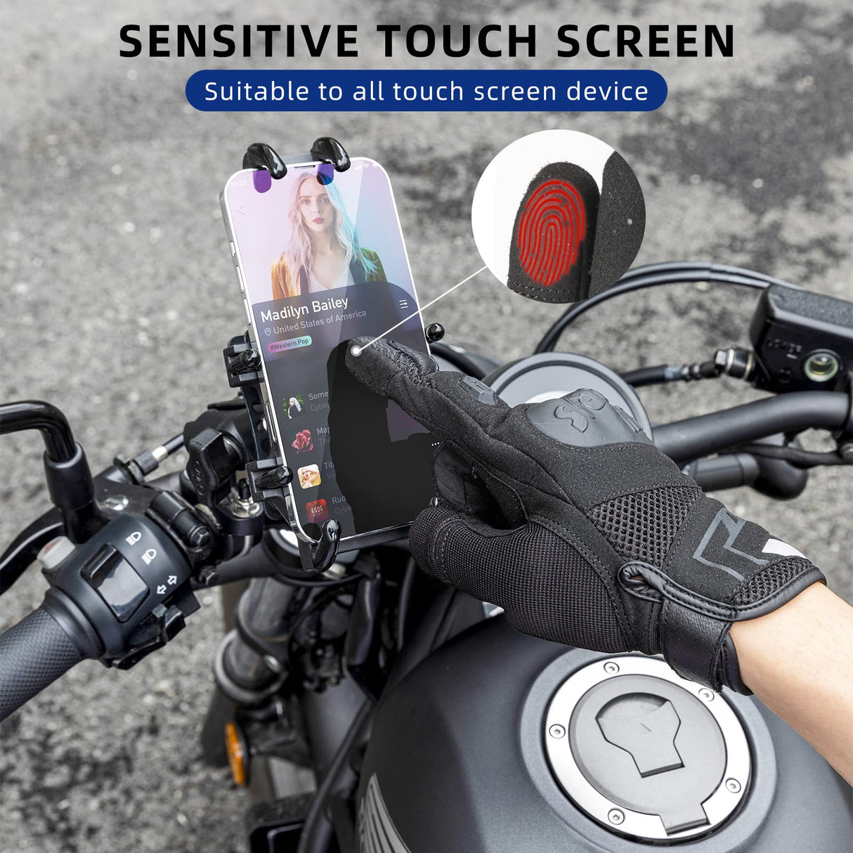 Fahrradhandschuhe mit Touchscreen-Funktion & Anti-Stoß-Schutz