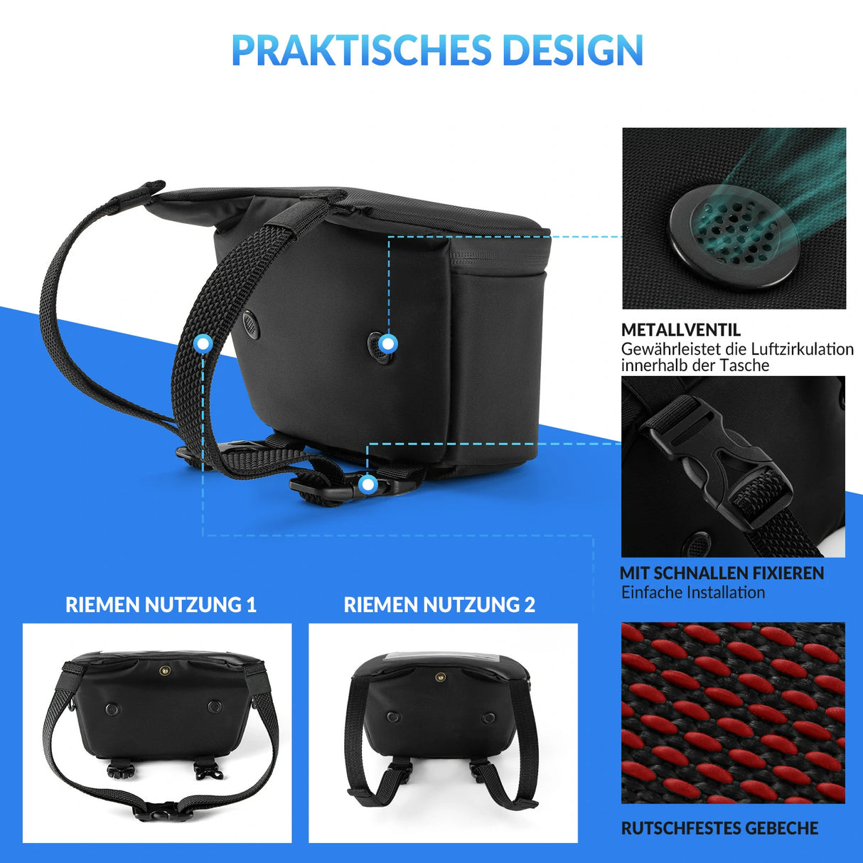 Motorrad‑Lenkertasche – Wasserdicht für 6,5‑Zoll‑Smartphone, 2 L