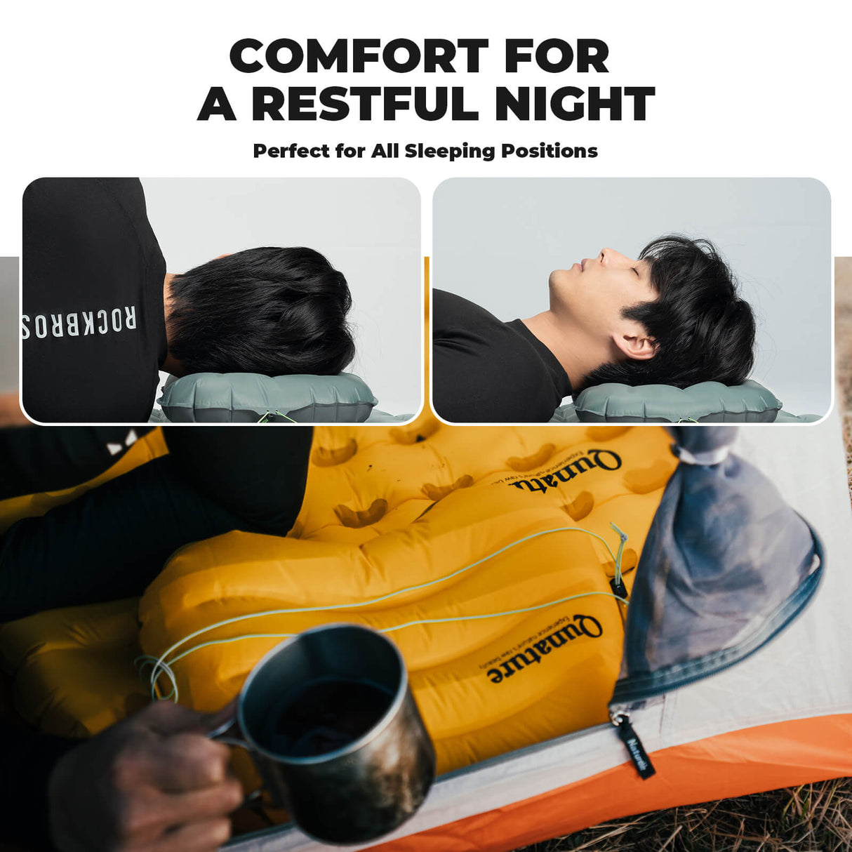 Qunature Aufblasbares Camping-Kissen – Kompakt & ergonomisch für Outdoor & Wandern