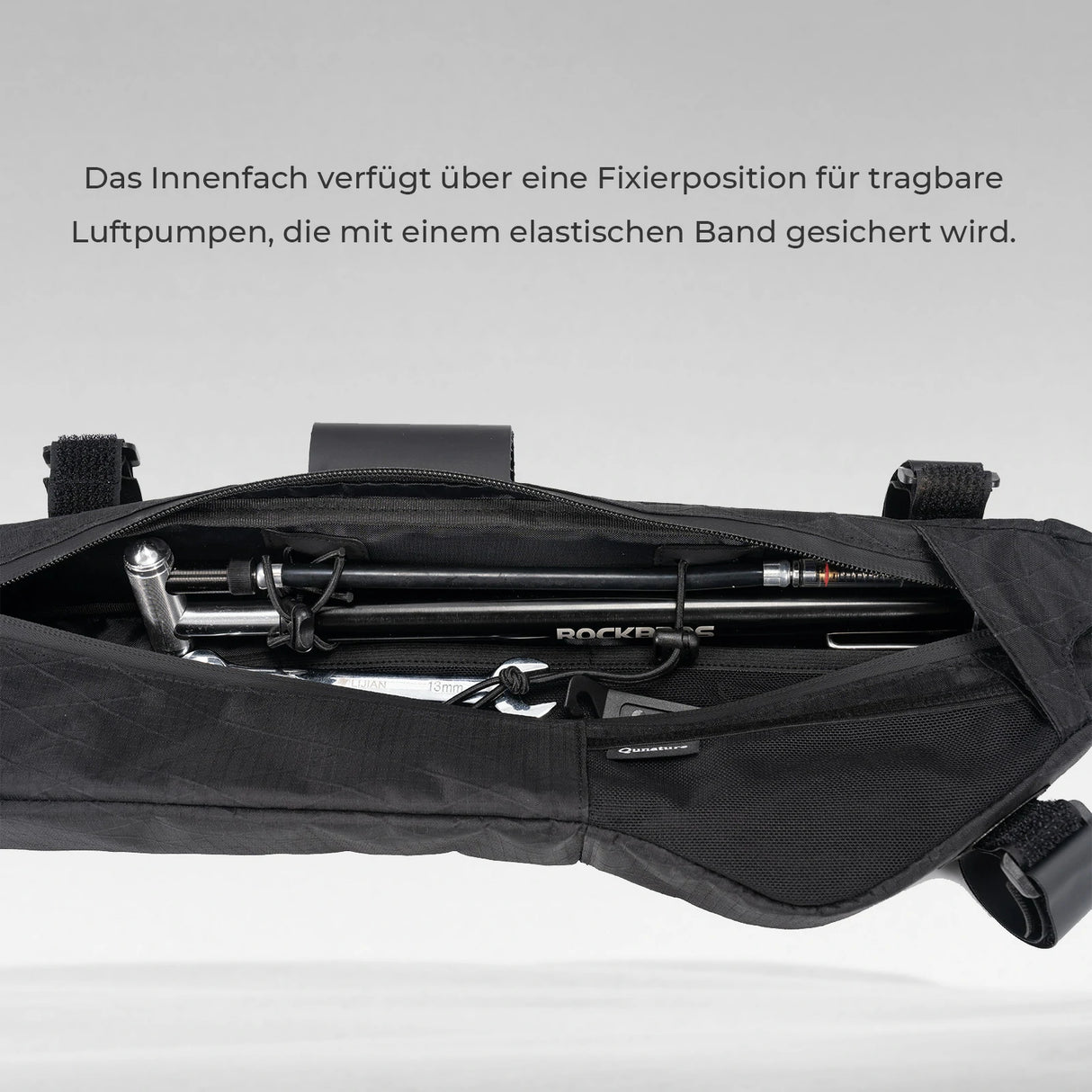 Qunature Fahrrad-Rahmentasche – Wasserdicht mit Außentasche & Trinksystemöffnung