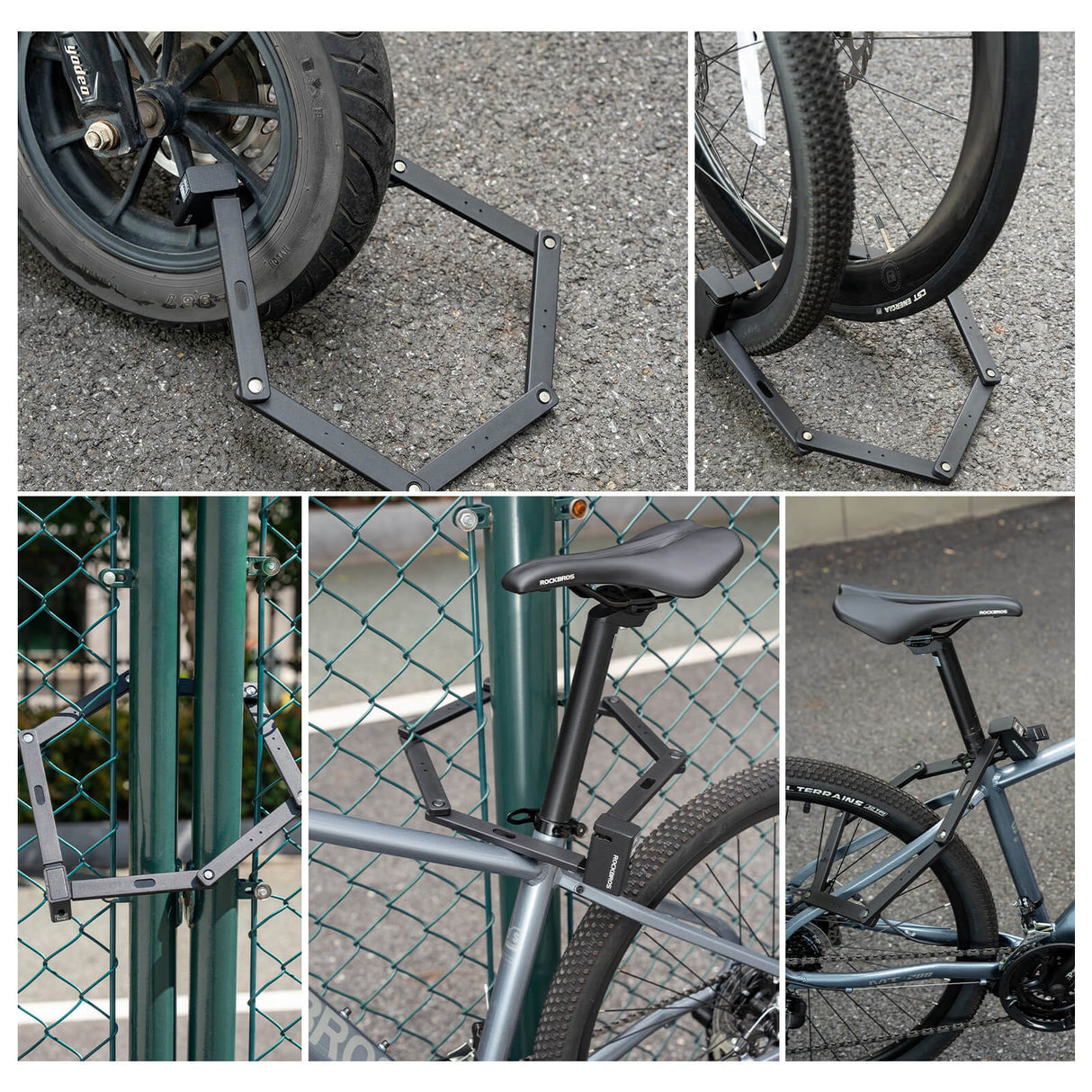 ROCKBROS Faltschloss Fahrradschloss 104 cm Faltbares