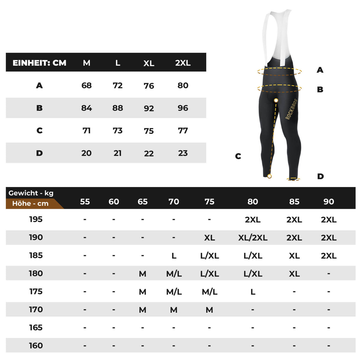 ROCKBROS Herren Fahrrad Trägerhose – Lang & Gepolstert für maximalen Komfort!