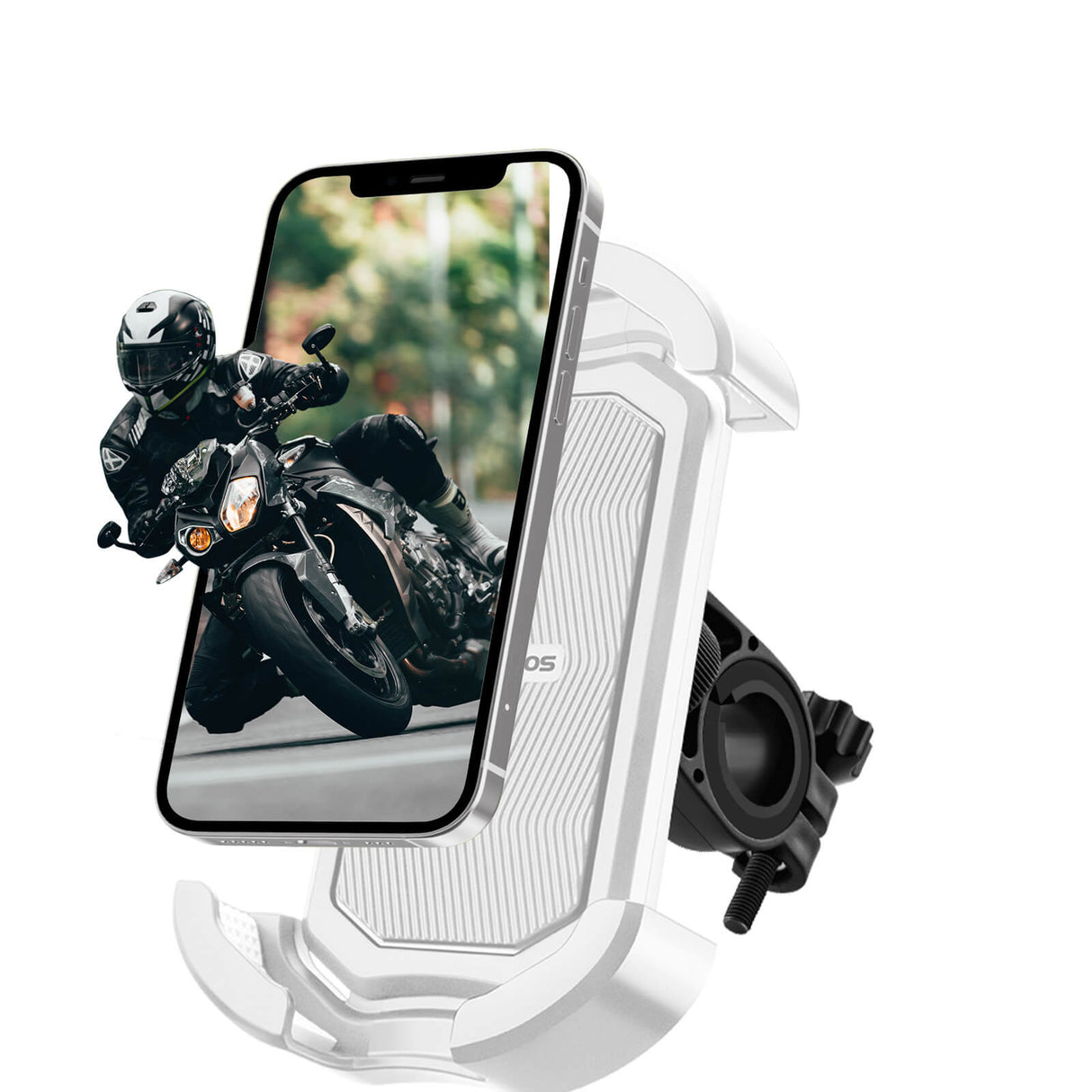 ROCKBROS Handyhalterung Fahrrad Handyhalter Motorrad 360° Drehbar für 4,7-7,0 Zoll-weiß