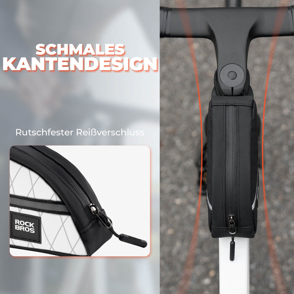 ROCKBROS Oberrohrtasche 0,8L Leicht für Klapprad Falträder 5 Farben