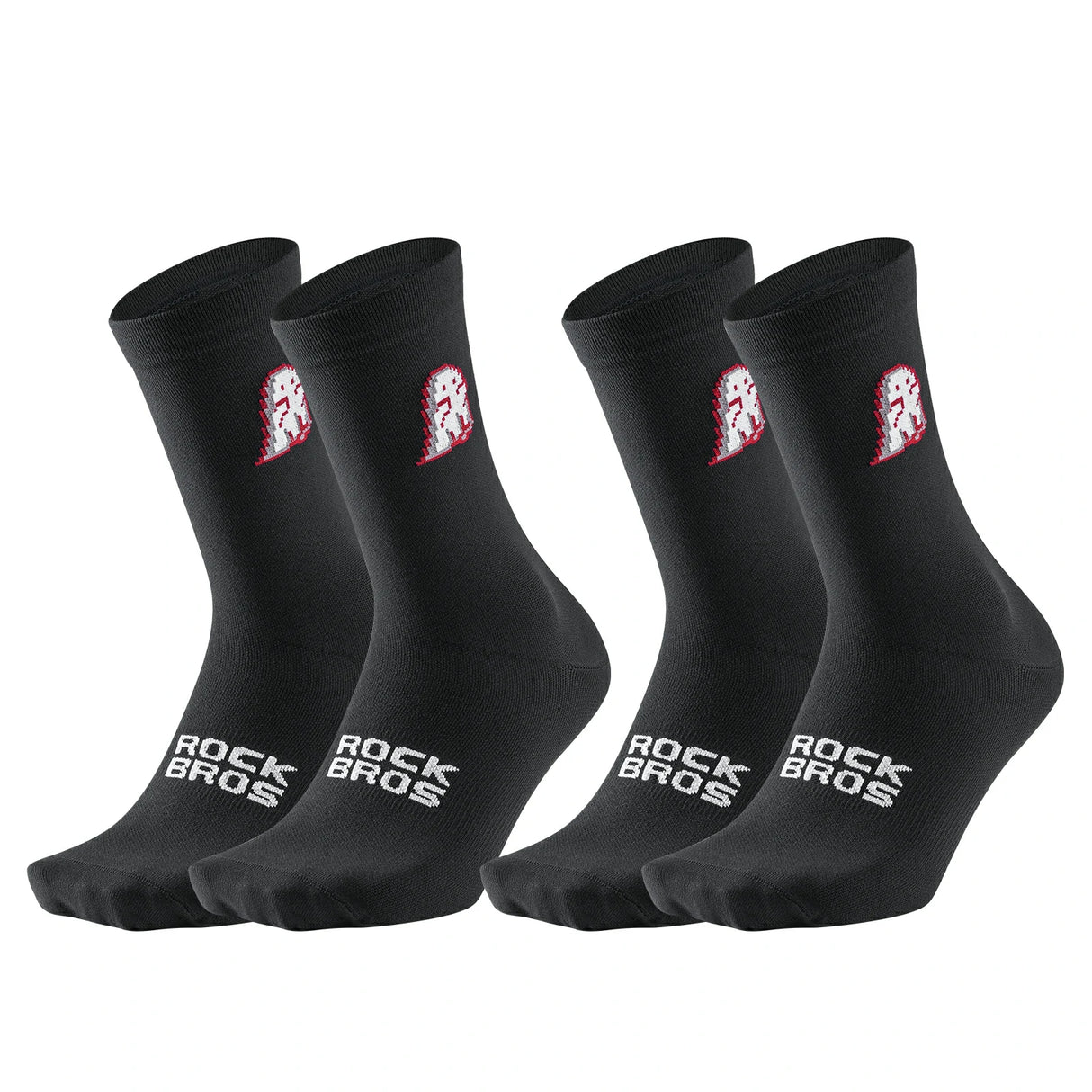 Rennrad‑Socken – Atmungsaktiv mit verstärkter Ferse, 2 Paar