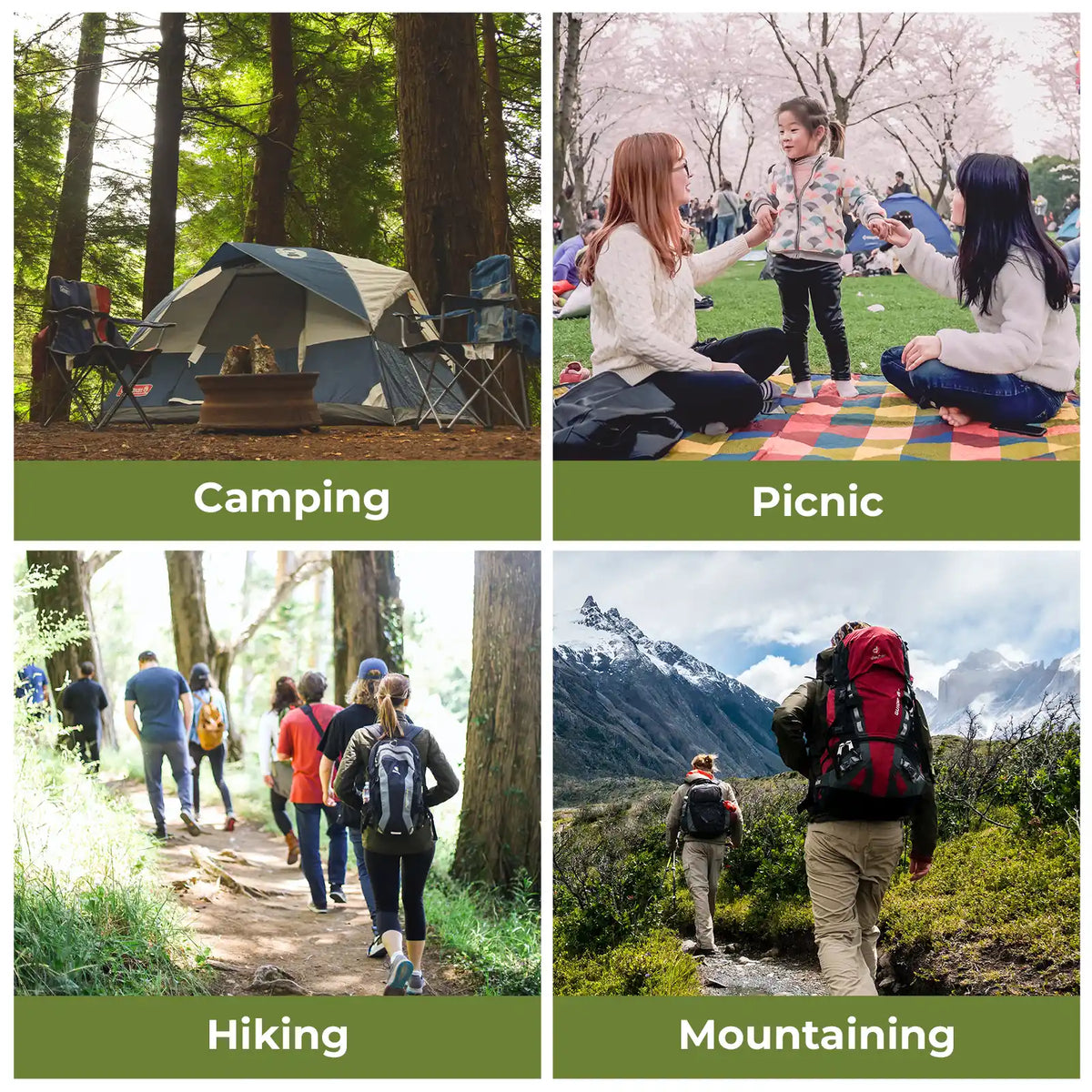 geeignet für camping, picknick, wandern und mountaineering