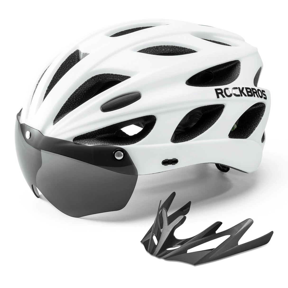 ROCKBROS Kinder-Fahrradhelm mit integrierter und abnehmbarer Magnetbrille sowie Visier