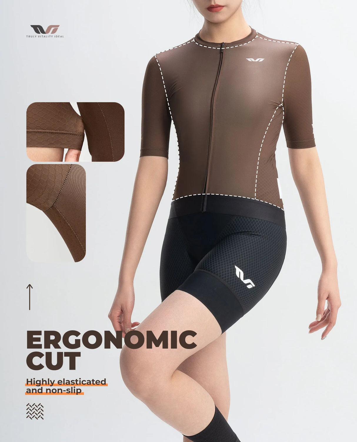 Maillot de cyclisme féminin TVI - Digital Dune pour VTT et vélo de route
