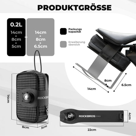 Fahrrad‑Satteltaschen – Mit Drehverschluss‑System, wasserabweisend & reißfest