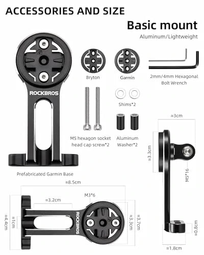 ROCKBROS Fahrradcomputer‑Halterung – Kompatibel mit Giant PCR/10, Alu Out‑Front