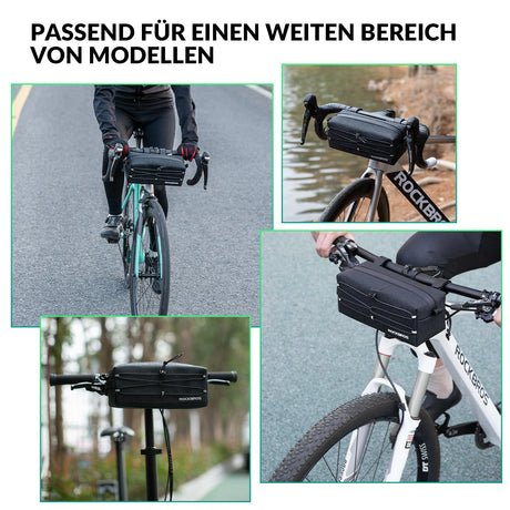 Lenkertasche Fahrrad – Große Kapazität 2 L mit abnehmbarem Schultergurt