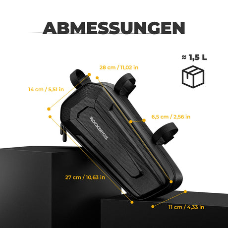 Motorradtasche Motorrad Rahmen Dreieckstasche 1,5L, Eva Wasserdicht und Robust - ROCKBROS-EU