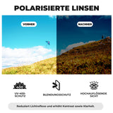 ROCKBROS Sonnenbrille – Fahrradbrille Herren/Damen, UV400 polarisiert, TR90‑Rahmen