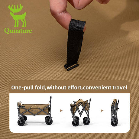 Qunature Bollerwagen Faltbar 150KG mit Gro?e Breiten R?dern und Bremse