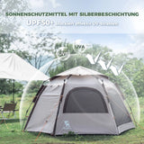 zelt mit silberbeschichtung und upf50+ sonnenschutz