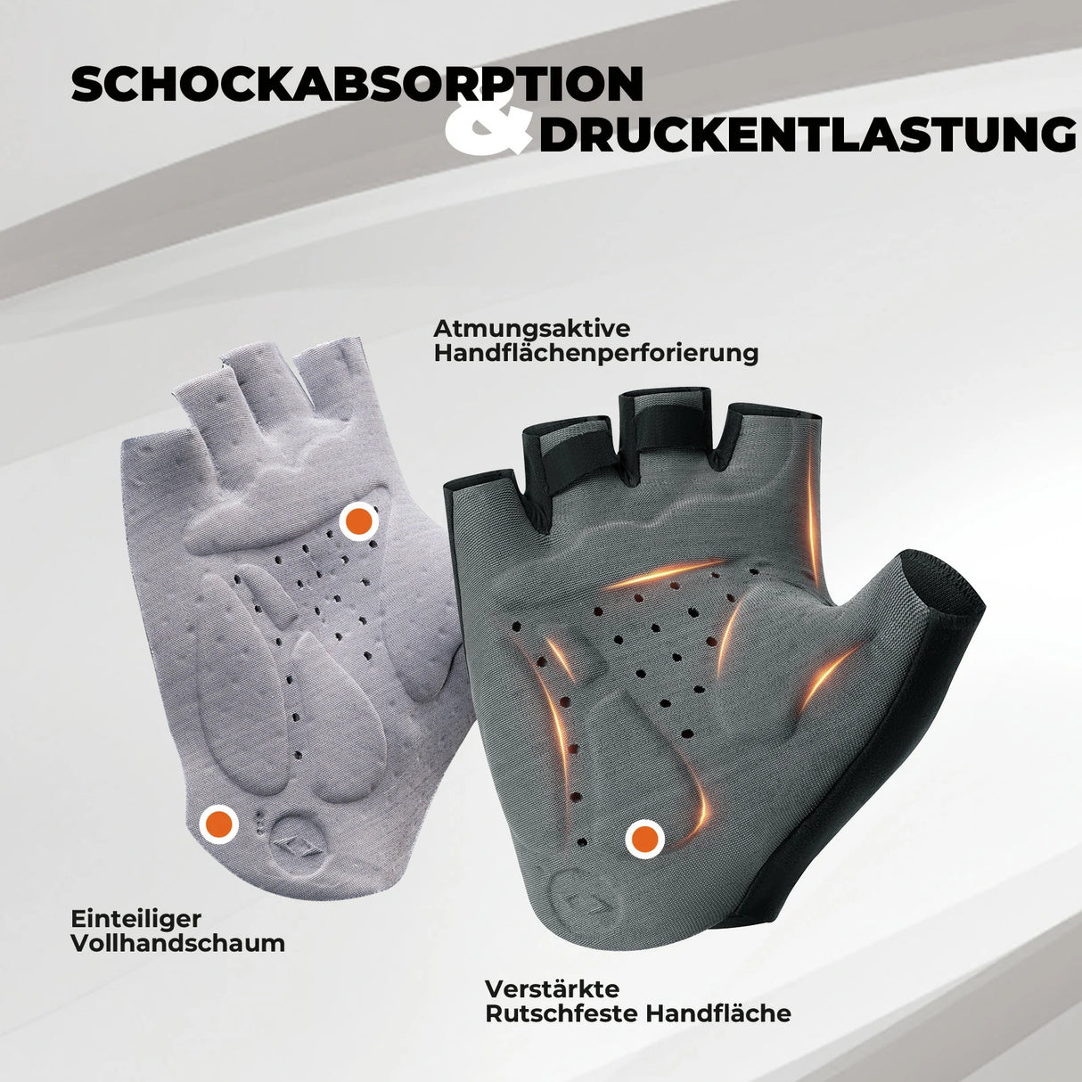 ROAD TO SKY Fahrradhandschuhe – Halbfinger, gepolstert, atmungsaktiv & rutschfest