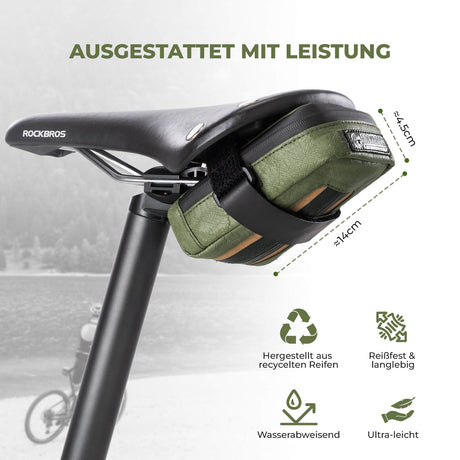 ROAD TO SKY nachhaltige Fahrrad-Satteltasche aus recycelten Reifen