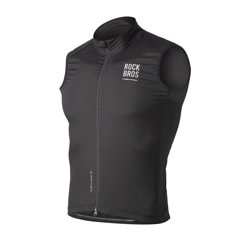 ROAD TO SKY Herren Fahrrad Ärmellos Weste Winddichte Fahrradjacke -Schwarz
