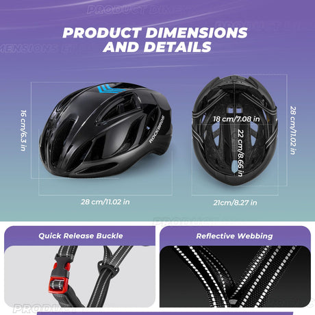 ROCKBROS Fahrradhelm – Einstellbar 58-62cm mit modernem Sicherheitsdesign