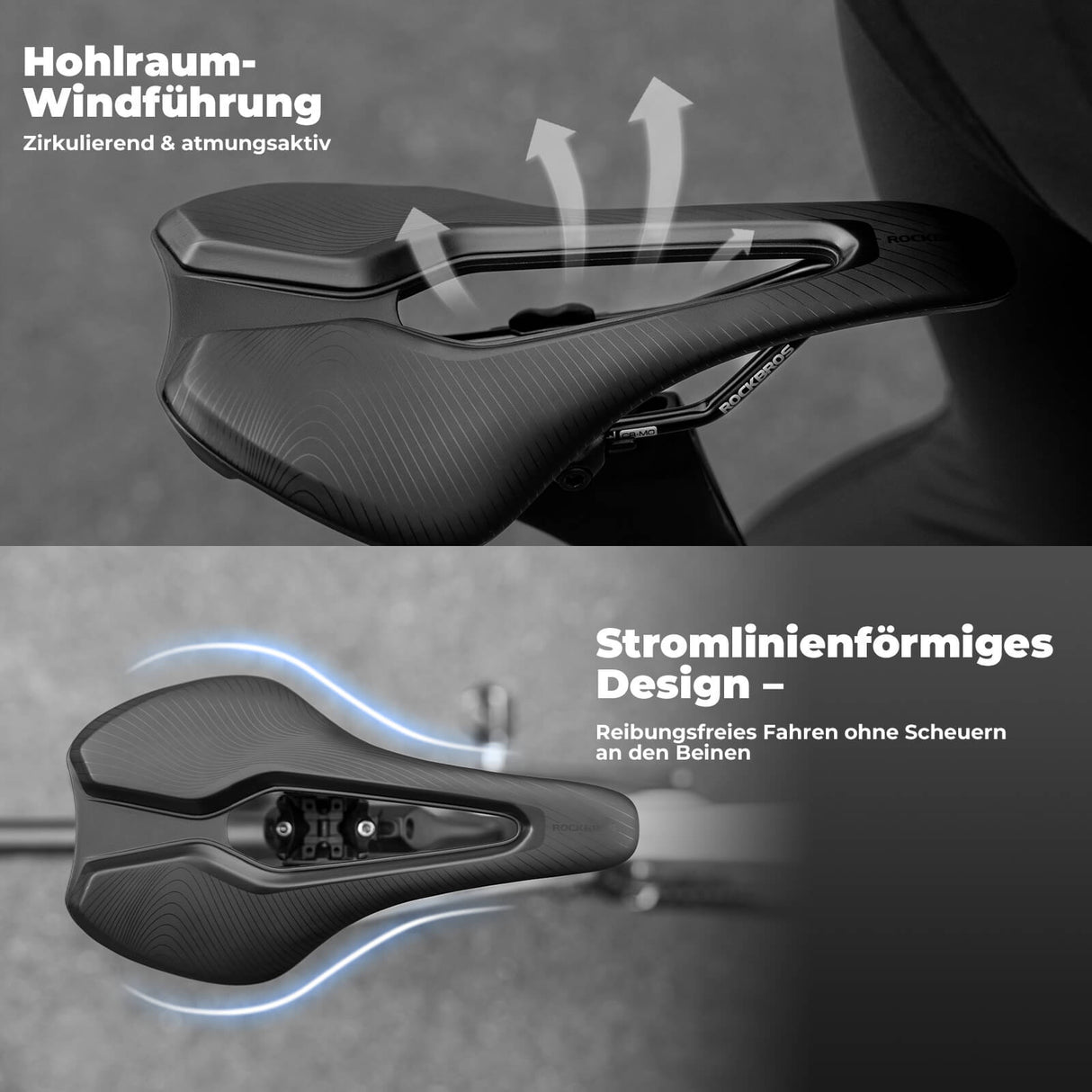 ROCKBROS Fahrradsattel Wasserdicht bereit für Rücklichtmontage HerrenDamen