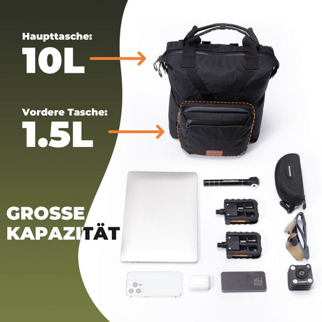 ROCKBROS Fahrradtasche Lenkertasche Multifunktional für Brompton 10L+1.5L