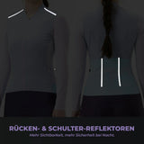 TVI Damen Langarm‑Radtrikot – Mit 3 Rückentaschen & Reflexstreifen, atmungsaktiv & dehnbar