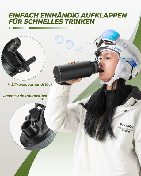 Edelstahl‑Trinkflasche – 550 ml bis 1200 ml, isoliert & BPA‑frei