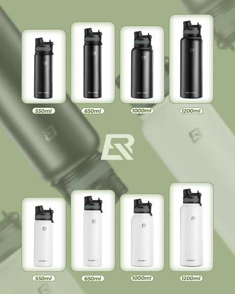 Edelstahl‑Trinkflasche – 550 ml bis 1200 ml, isoliert & BPA‑frei