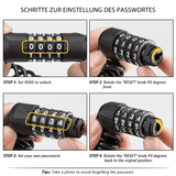 ROCKBROS Fahrradschloss Zahlenschloss  Helmschloss mit 4-stellig Code max. 150 cm - ROCKBROS-EU