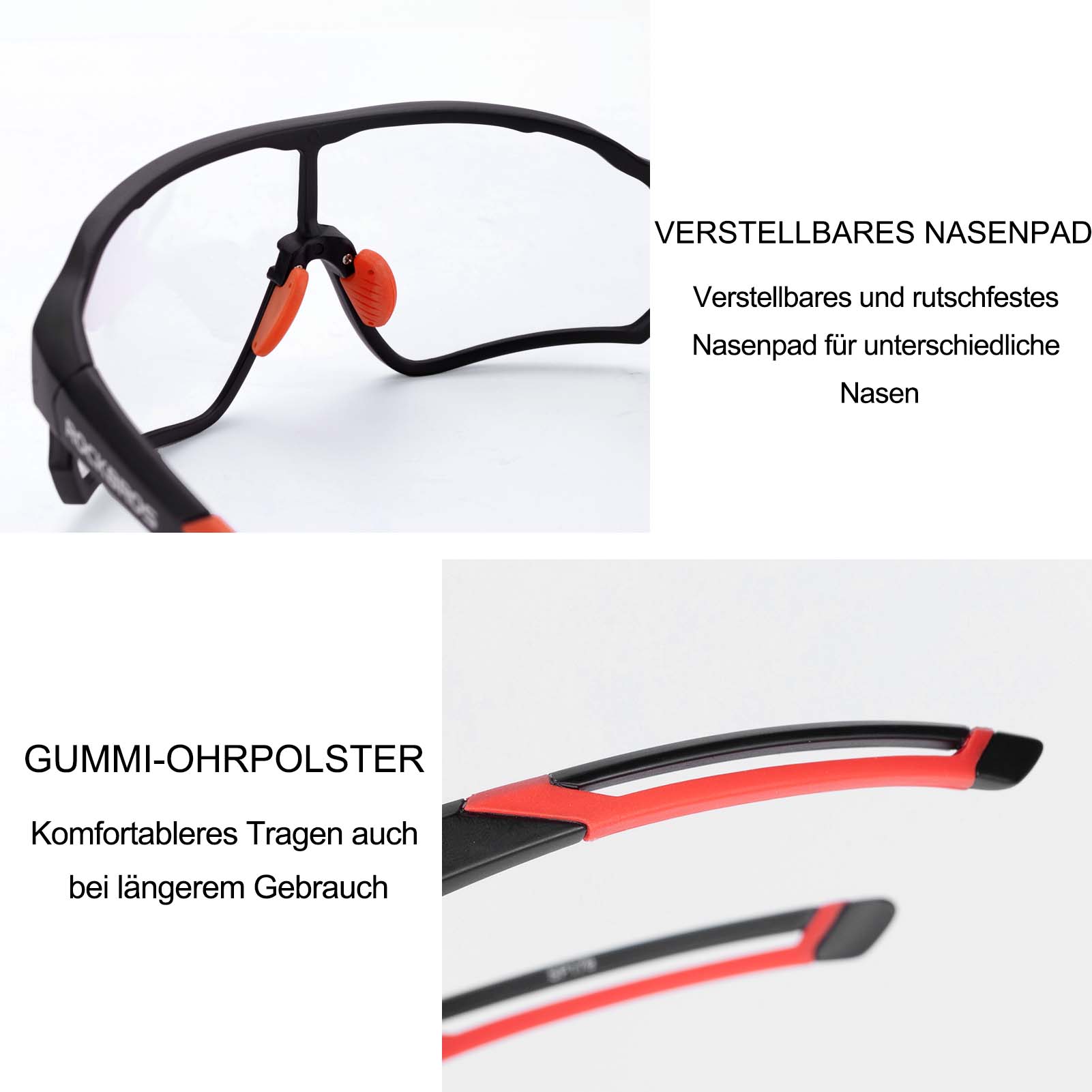 ROCKBROS Photochrome Sonnenbrille Fahrradbrille UV400-Schutz Unisex - ROCKBROS-EU